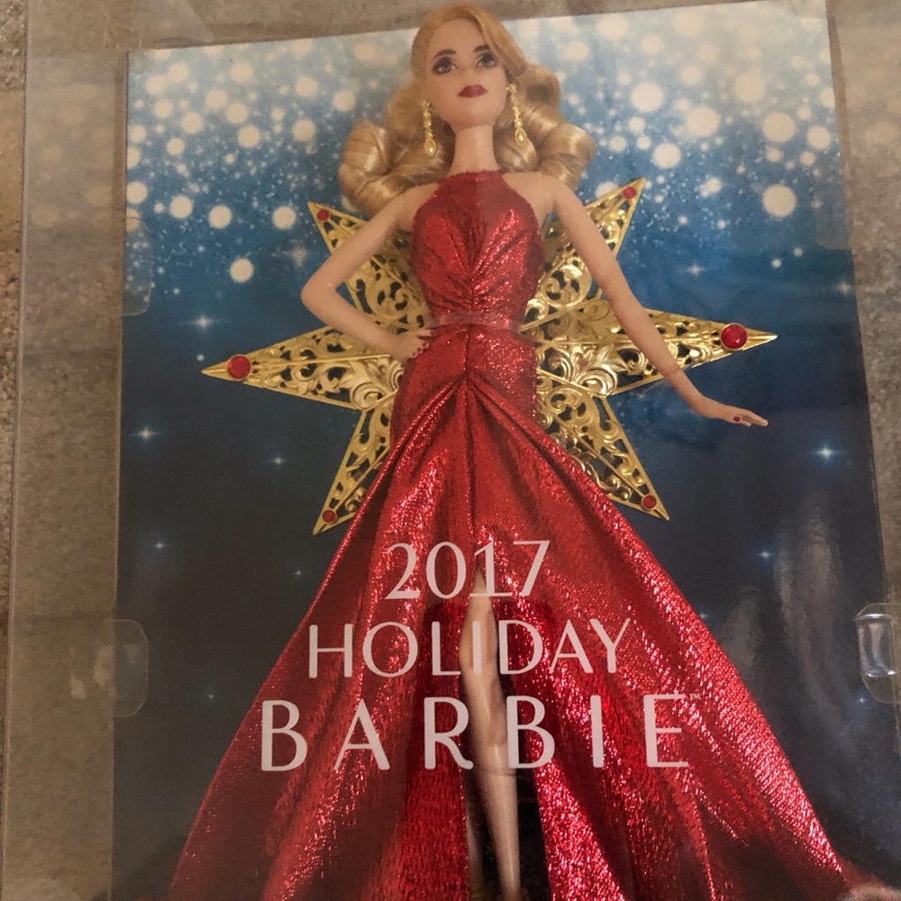 Barbie Red Holiday Gown Doll with Gold Star Backpiece